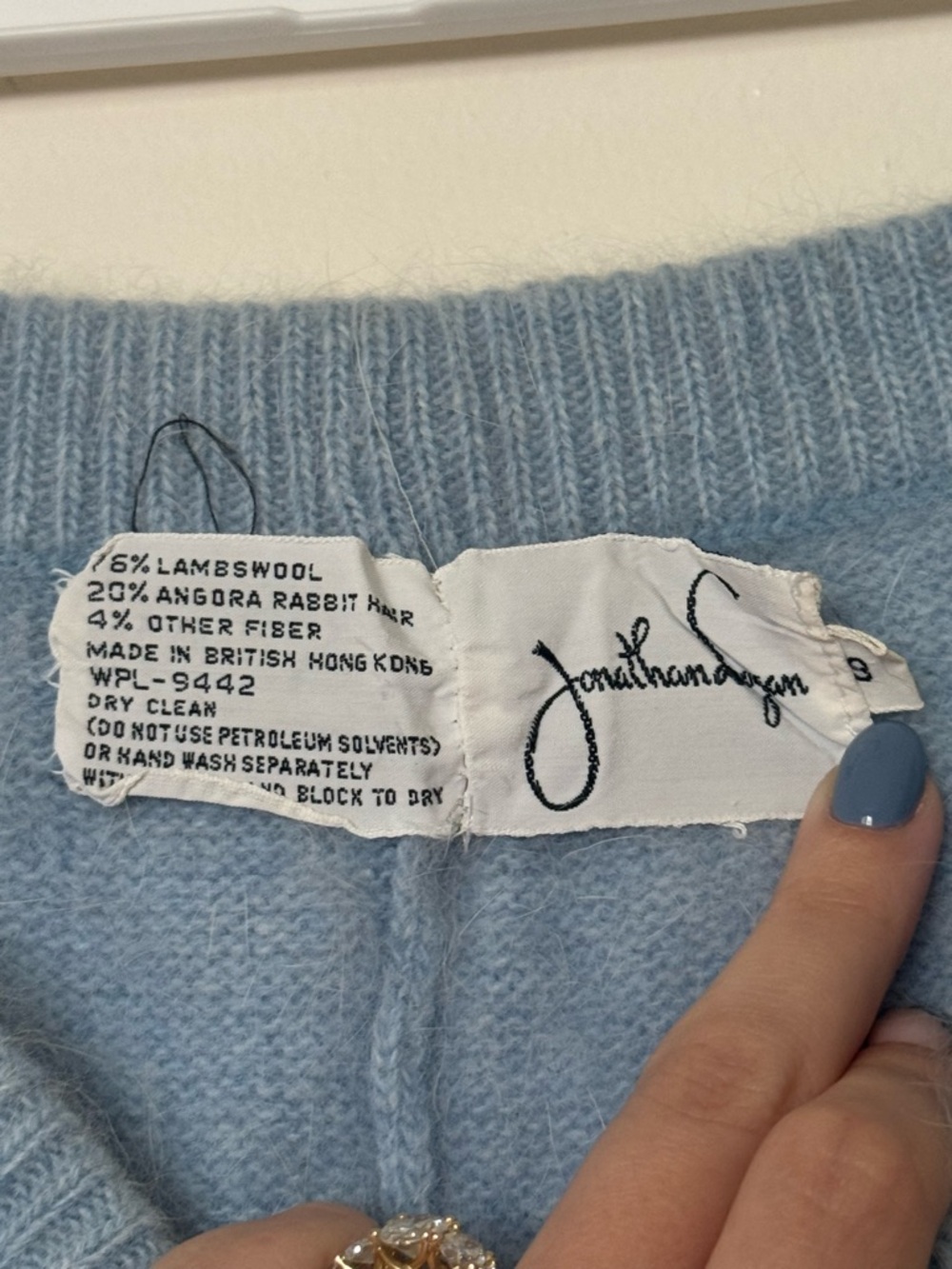 Vintage Angora Sweater Pants in Light Blue - Picture 3 of 5
